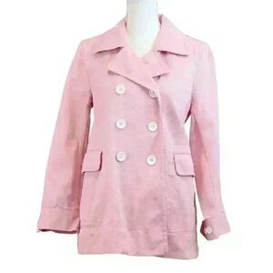 J.Crew Baby Pink Heavyweight Twill Pea Coat – Size 4